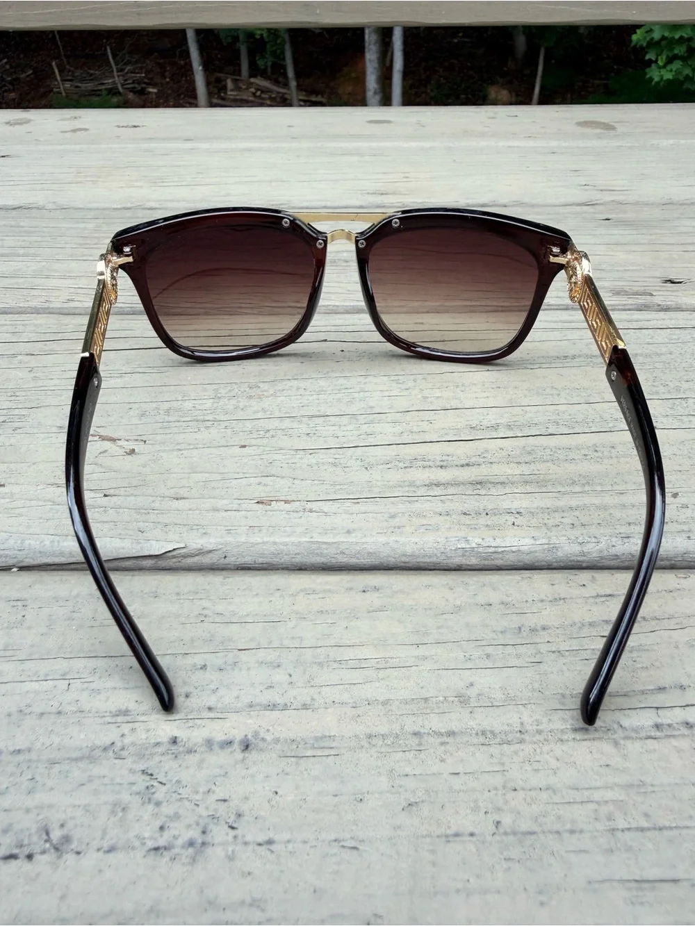 Versace Medusa Black and Gold Sunglasses